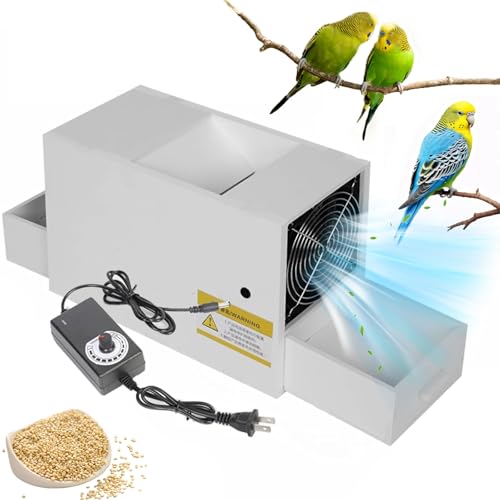 Vogelfutter-Reinigungsmaschine mit einstellbarem Geschwindigkeitsventilator, Hochleistungs-Doppelventilatoren, stufenloser Geschwindigkeitsschalter für Hirse, Getreide, Melonensamen von Generisch