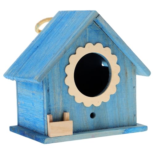 Vogelfutterspender, Holzhaus, Nest, dekoratives Vogelhaus, Haustier-Vogelhäuser für draußen, Rot (Farbe: E) von Generisch