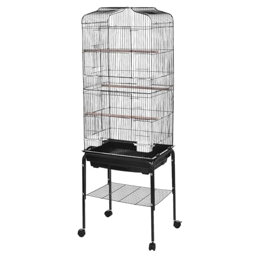 Vogelkäfig 47x37x137,5 cm Groß Aus Metall Für 137cm Papageienkäfig Mit Rollen & Schmutzwanne Vogelvoliere Mit 3 Holzstangen 4 Näpfen & Wasserbehälter Vogelhaus Für Conure Cockatiels Kanarien Vogelkäfig 47x37x137,5 cm Groß Aus Metall Für 137cm Papageienkäfig Mit Rollen & Schmutzwanne Vogelvoliere Mit 3 Holzstangen 4 Näpfen & Wasserbehälter Vogelhaus Für Conure Cockatiels Kanarien von Generisch