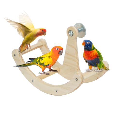Vogelkäfig Spielzeug - Drehbarer Spielzeug Vogel Holz Sitzstand,Interaktive Spielstange Für Haustiere Wie Kanarienvogel Lovebird Taube Conure Sittich Zuhause von Generisch