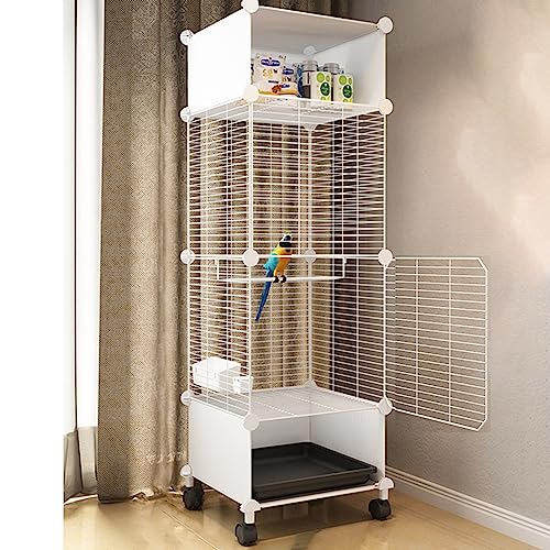 Vogelkäfig mit Rollständer & Bodenwanne + Vogelspielzeug Leicht zu reinigen DIY für Sittiche Papagei Lovebirds Aras Großer Papageienkäfig für Vögel Vogelkäfig mit Rollständer & Bodenwanne + Vogelspielzeug Leicht zu reinigen DIY für Sittiche Papagei Lovebirds Aras Großer Papageienkäfig für Vögel von Generisch