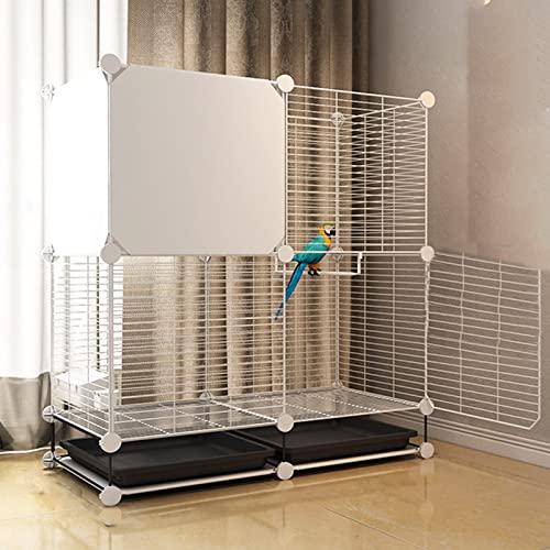 Vogelkäfig mit Rollständer & Bodenwanne für Sittiche, Papagei, Lovebirds - Leicht zu reinigender DIY Käfig mit Vogelspielzeug für Tauben, Nymphensittiche, Aras Vogelkäfig mit Rollständer & Bodenwanne für Sittiche, Papagei, Lovebirds - Leicht zu reinigender DIY Käfig mit Vogelspielzeug für Tauben, Nymphensittiche, Aras von Generisch