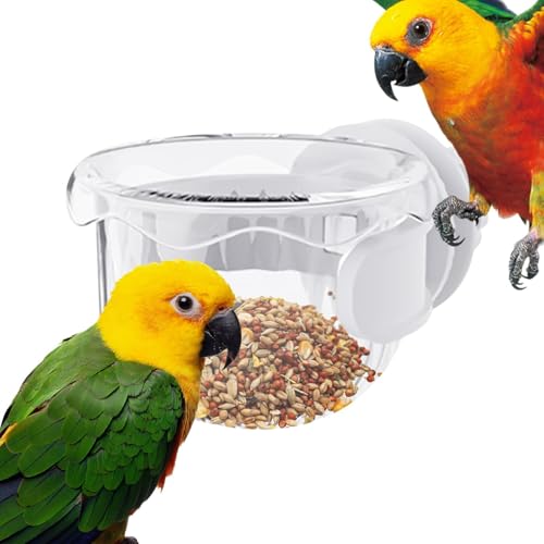 Vogelnapf - Wellensittich Futterautomat,Kleine Antiverschüttungsschüssel Für Fütterung Trinken Transportbox Sittich Nymphensittich Ara Voliere Garten von Generisch