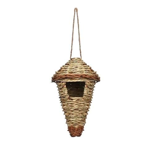 Vogelnest, Vogelkäfig, natürliches Gras, Eierkäfig, Vogelhaus, Outdoor, dekorativ, gewebt, hängend, Papageiennest, Häuser, Haustier-Schlafzimmer (XL) von Generisch
