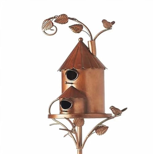 Vogelnest aus Metall, Taubenhaus, Papageienhaus, rustikales Vogelhaus, Halterung, Vogelkäfig, Garten, Terrasse, Zick-Zack-Kunst, Outdoor-Dekoration, Geschenk, Vogelbedarf (Farbe: E) von Generisch