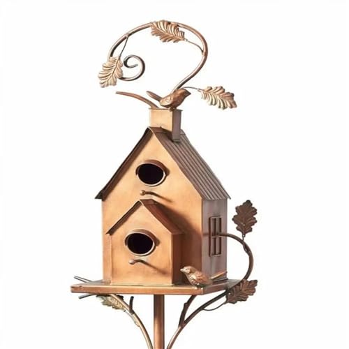 Vogelnest aus Metall, Taubenhaus, Papageienhaus, rustikales Vogelhaus, Halterung, Vogelkäfig, Garten, Terrasse, Zickzack-Kunst, Outdoor-Dekoration, Geschenk, Vogelbedarf (Farbe: D) von Generisch