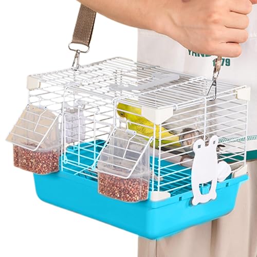 Vogelreisekäfig - Tragbare Transportbox mit abnehmbarem Tablett und Griff für Nymphensittiche, Wellensittiche und kleine Vögel - Ideales Haustierzubehör von Generisch