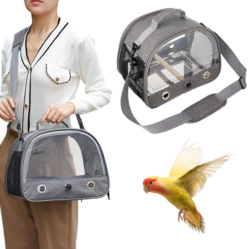 Vogelreisetrage Käfig Papageienkäfig mit Stehsitzstange, Leichter atmungsaktiver Papageienkäfig mit Metallschale, Reisekäfig für Vögel, kleine Haustier-Tragetasche mit Schultergurt für Reisen Wandern Vogelreisetrage Käfig Papageienkäfig mit Stehsitzstange, Leichter atmungsaktiver Papageienkäfig mit Metallschale, Reisekäfig für Vögel, kleine Haustier-Tragetasche mit Schultergurt für Reisen Wandern von Generisch