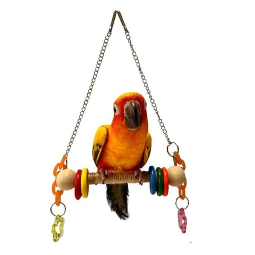 Vogelschaukel, Sitzstange aus Holz mit stabiler Basis für Nymphensittiche und kleine Vögel, Balance-Trainingsständer für Vogelkäfige und Spielstudios von Generisch