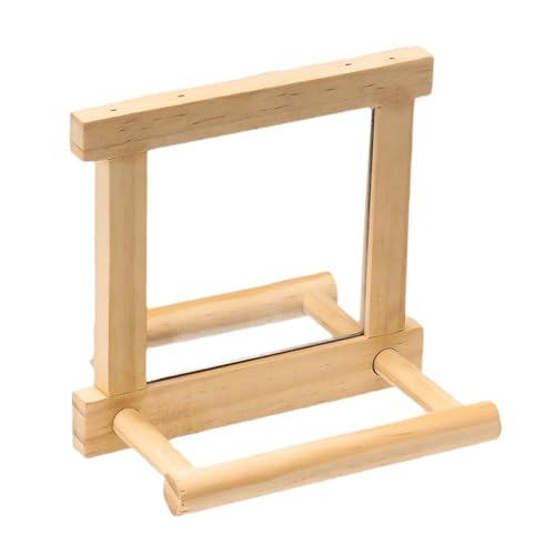 Vogelspiegel Sitzstange, Holz Vogel Spiegel Spielzeug Holz Papagei Stehgabel Sittich Käfig Anreicherung Zweig für Aras Lovebirds Vogelspiegel Sitzstange, Holz Vogel Spiegel Spielzeug Holz Papagei Stehgabel Sittich Käfig Anreicherung Zweig für Aras Lovebirds von Generisch