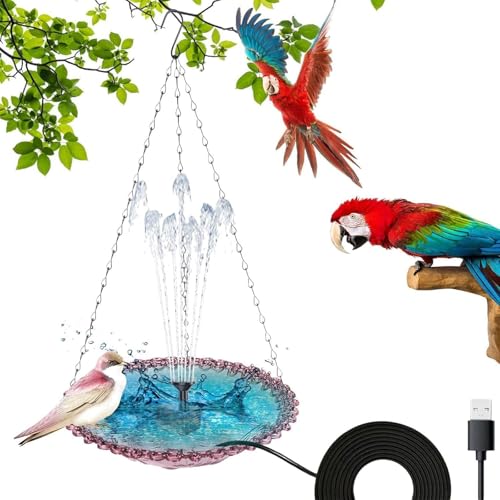 Vogeltränke zum Aufhängen mit elektrischem Wasserspiel - Multifunktionale Futterstation für Garten und Hinterhof Dekor Vogeltränke zum Aufhängen mit elektrischem Wasserspiel - Multifunktionale Futterstation für Garten und Hinterhof Dekor von Generisch