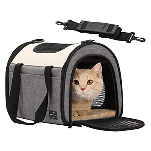 Von Fluggesellschaften zugelassene Katzentragetasche, weiche, leichte Reisetrage für Hunde/Kätzchen/Welpen, tragbar mit 3 Taschen und selbstschließender Reißverschlussöffnung Von Fluggesellschaften zugelassene Katzentragetasche, weiche, leichte Reisetrage für Hunde/Kätzchen/Welpen, tragbar mit 3 Taschen und selbstschließender Reißverschlussöffnung von Generisch