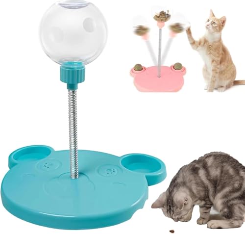 Wackelndes Hundeleckerli Spielzeug - Futterball für Hunde, Intelligenzspielzeug, Wackelndes Leckerli Spielzeug, Leckerli Ball für Katzen, Interaktives Haustierspielzeug für Kleine, Mittlere (Blau) von Generisch