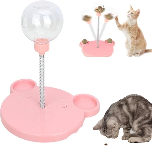 Wackelndes Hundeleckerli Spielzeug - Futterball für Hunde, Intelligenzspielzeug, Wackelndes Leckerli Spielzeug, Leckerli Ball für Katzen, Interaktives Haustierspielzeug für Kleine, Mittlere (Rosa) von Generisch