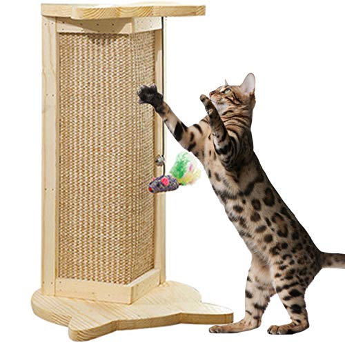 Wandmontierte Kratzsäule, Katzenkratzpad Sofa Ecke/Möbelschutz, Holz Heavy Duty Anti-Hanging Natural Sisal Cat Scratch Pad Anti-Suspended Platzsparende Kratzsäule von Generisch