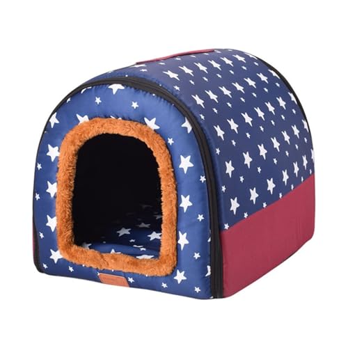 Warme Hundehütte, bequem, bedruckt, Sterne, Hundehütte, Matte für Haustiere, Welpen, faltbar, Katzenschlafbett, Haustierprodukte (8, XL) von Generisch