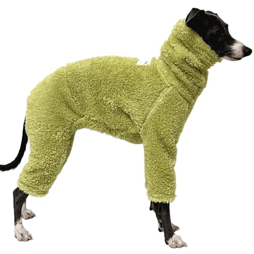 Warmer Fleece-Pyjama-Overall Für Hunde, Ganzkörper-Rollkragenpullover Für Haustiere Für Italienische Windspiele Und Whippets, Weicher Pullover Für Hunde, Wintermantel, Haustierpullover(Green,Size 6) von Generic