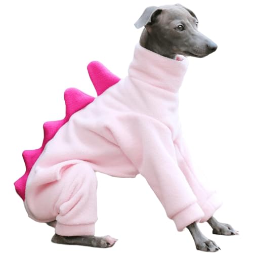 Warmer Winter-Einteiler für Hunde, Fleece-Dinosaurier-Einteiler für Hunde, gemütlicher Rollkragenpullover für Whippet und italienische Windhunde, Haustier-Kleidung, kaltes Wetter, Outdoor-Bekleidung von Generisch