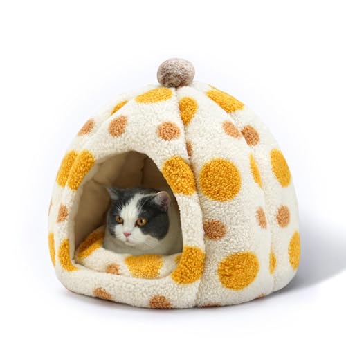 Waschbares Katzen-Schlafbett, Katzenhütten, Baumwolle, entzückendes Katzenbett, Heizkörperbett, abgedecktes Haustierbett, Katzenbett mit Kapuze, waschbar, schlafend, rutschfest, Katzenkuppel für Waschbares Katzen-Schlafbett, Katzenhütten, Baumwolle, entzückendes Katzenbett, Heizkörperbett, abgedecktes Haustierbett, Katzenbett mit Kapuze, waschbar, schlafend, rutschfest, Katzenkuppel für von Generisch