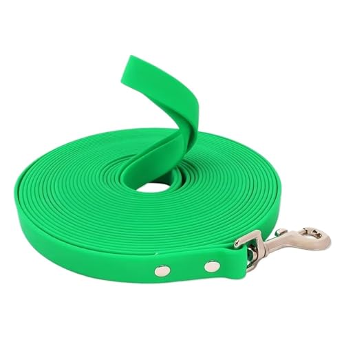 Wasserdichte Hundeleine, lang, PVC, leicht zu reinigen, Seil für kleine, mittelgroße und große Hunde, zum Spazierengehen (Grün, 1,5 cm x 3 m) von Generisch
