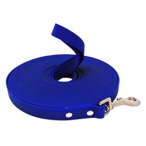 Wasserdichte Hundeleine, lang, PVC, leicht zu reinigen, für kleine, mittelgroße und große Hunde, zum Spazierengehen, 1,5 cm x 3 m, Blau von Generisch