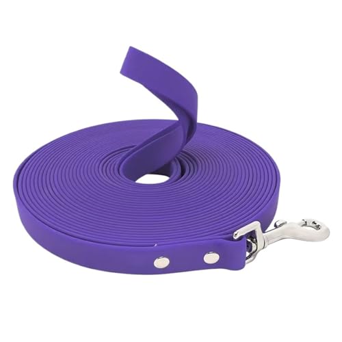 Wasserdichte Hundeleine, lang, PVC, leicht zu reinigen, für kleine, mittelgroße und große Hunde, zum Spazierengehen, zum Spazierengehen, 1,5 cm x 15 m, Violett von Generisch