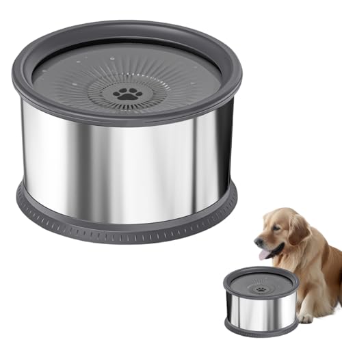 Wassernapf Für Hunde, Anti-Schwapp Fressnapf Hund Unterwegs, Kein Verschütten Auslaufsicher Hundenapf Reise Trinknapf Wasserspender Für Katzen Haustiere（2.4L-6.5L） (Grau, 6.5 L) von Generisch