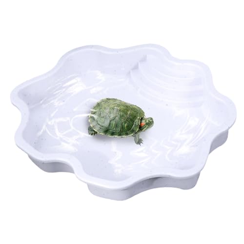 Wasserschale Schildkröte, Schildkröten Wasserbecken, Reptilien Badebecken, Schildkröten-Futternapf, Schildkrötenbecken, Eidechsen-Lebensraum Mit Rampe, Schildkröten-Futternapf Für Kleine Geckos von Generisch