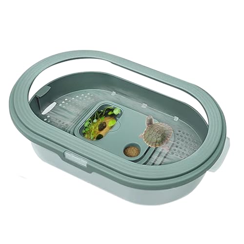 Wasserschildkrötenbecken,Futterbox Für Landschildkröten - Landschildkröte Ruhe Futter Terrarium Anti-Flucht Sonnenplatz Aquarium Für Reptilien von Generisch