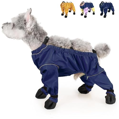Waterproof Dog Shoes Leggings, Dirty Proof Pet Paws Protector, Anti-Dirty Dogs Pants, Reflective Pet Paw Protector for Dogs Winter Snow Rain Hiking Walking (Large,Blue) von Generisch