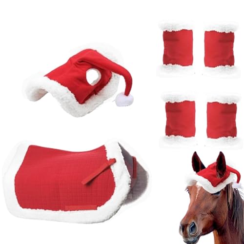 Weihnachts-Pferdegeschirr, Weihnachts-Pferdekostüm - Feiertags-Weihnachtspferd-Kostüm - -Weihnachtskostüm, Beinwickel, Satteldecke, Weihnachtsmütze für -Winterurlaub Weihnachts-Pferdegeschirr, Weihnachts-Pferdekostüm - Feiertags-Weihnachtspferd-Kostüm - -Weihnachtskostüm, Beinwickel, Satteldecke, Weihnachtsmütze für -Winterurlaub von Generisch