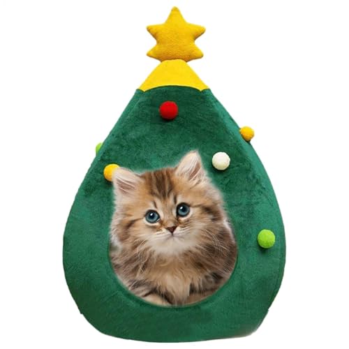 Weihnachtsbaum-Katzenhausbett – gemütliches Haustierhaus für Katzen, Kätzchen & Kleintiere | Tragbares Indoor-Haustierzelt, Urlaubskatzenhöhle Nest für Katzen, Hunde & kleine Haustiere Weihnachtsbaum-Katzenhausbett – gemütliches Haustierhaus für Katzen, Kätzchen & Kleintiere | Tragbares Indoor-Haustierzelt, Urlaubskatzenhöhle Nest für Katzen, Hunde & kleine Haustiere von Generisch