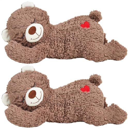Welpen-Herzschlag-Spielzeug – 2 Stück Herzschlag-Bär, Hunde-Herzschlag-Spielzeug zur Trennung und Linderung, Welpenspielzeug mit atmendem Stofftier, beruhigende Verhaltenshilfe, Sleeping Buddy Welpen-Herzschlag-Spielzeug – 2 Stück Herzschlag-Bär, Hunde-Herzschlag-Spielzeug zur Trennung und Linderung, Welpenspielzeug mit atmendem Stofftier, beruhigende Verhaltenshilfe, Sleeping Buddy von Generisch