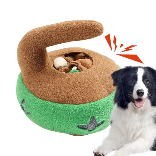 Welpen-Puzzle-Spielzeug – Welpen-Puzzle, Curling-Puck-Form, interaktives Hundespielzeug mit Sound für Zuhause, drinnen, Haustier, kleine und mittelgroße Hunde von Generisch