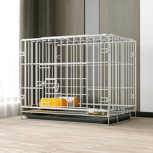 Welpenlaufstall Metall Faltbare Hundebox mit abnehmbarem Tablett, tragbarer Indoor/Outdoor Haustierkäfig, leicht zu tragen für Reisen - 50 x 33 x 38 cm von Generisch