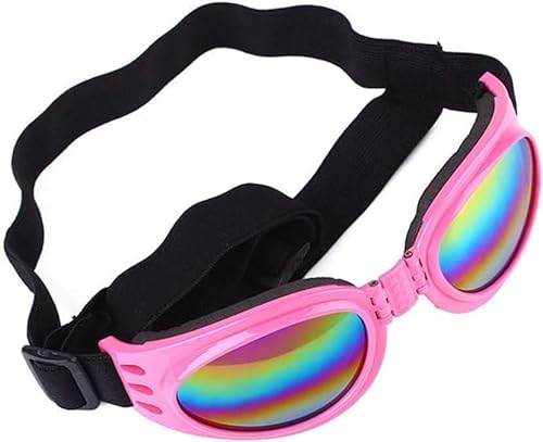 Whippet Hundesonnenbrille, polarisiert, UV-gepolstert, verstellbar, für empfindliche Augen, Sonne, Photophobie, Schwimmen, beruhigende Trainingsbrille, Rosa von Generisch