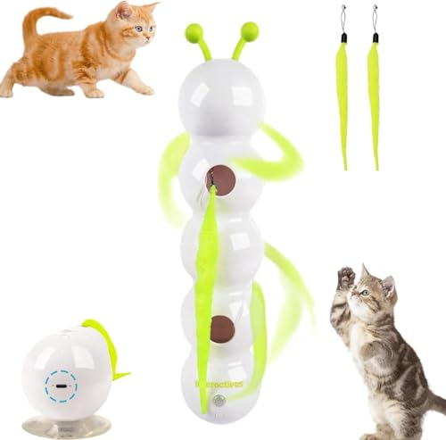 Whirlie Katzenspielzeug, Smart Motion Katzenspielzeug mit Wurm-Design für Indoor-Katzen, interaktives Wurm-Teaser mit Saugnapf für Katze, für Jagd, Springen und interaktives Spielen Whirlie Katzenspielzeug, Smart Motion Katzenspielzeug mit Wurm-Design für Indoor-Katzen, interaktives Wurm-Teaser mit Saugnapf für Katze, für Jagd, Springen und interaktives Spielen von Generisch