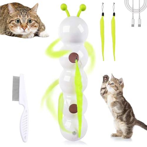 Whirlie Katzenspielzeug, Smart Motion Katzenspielzeug mit Wurmdesign, interaktives automatisches Kätzchenspielzeug mit Saugnapf, geeignet für die Montage an Innenwänden, Türen und Fenstern (1pcs) von Generisch