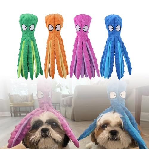 Whiskerspot Octopus Hundespielzeug Octopus Plüsch Umweltfreundliches Octopus Plüsch Hundespielzeug Interaktives Kauspielzeug für kleine, mittelgroße und große Hunde (ALLE) von Generisch