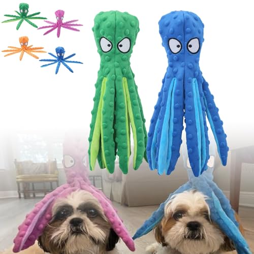 Whiskerspot Octopus Hundespielzeug Octopus Plüsch Umweltfreundliches Octopus Plüsch Hundespielzeug Interaktives Kauspielzeug für kleine, mittelgroße und große Hunde (D) von Generisch