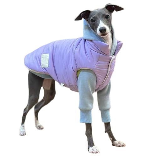 Winter-Hundemantel für kleine, mittelgroße und große Hunde – winddicht, warme Weste, Kapuzen-Sweatshirt für kaltes Wetter, ideal für Windhunde und Whippet-Rassen Winter-Hundemantel für kleine, mittelgroße und große Hunde – winddicht, warme Weste, Kapuzen-Sweatshirt für kaltes Wetter, ideal für Windhunde und Whippet-Rassen von Generisch
