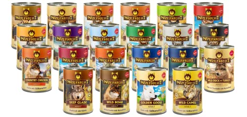 Wolfsblut Adult 395g Mix Hundefutter / 10x, 20x, 30x oder 40x 395g mit vielen verschiedenen Sorten/Ohne Zucker, Soja, Geschmacksverstärkern & künstlichen Zusätzen/Mit wertvollen Superfoods (30) von Generisch