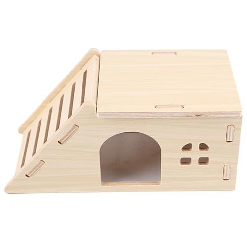Wooden Hamsterhaus - Hamster Versteck | Mäuse verstecken Hütte mit Kletterleiter | Hamster Hide Eckboden Nisting Habitat für Gerbils Chinchilla -Meerschweinchen -Futter- und Spielübung von Generisch