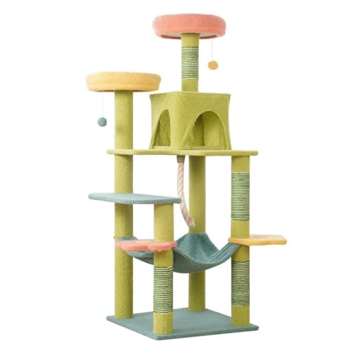 XL Mehrstöckiger Kratzbaum mit Kratzbaum, Hängematte & Hängeball Spielzeug - Halbgeschlossene Katzenhütte für aktive Katzen - Perfekte Katzenwohnung zum Klettern & Spielen XL Mehrstöckiger Kratzbaum mit Kratzbaum, Hängematte & Hängeball Spielzeug - Halbgeschlossene Katzenhütte für aktive Katzen - Perfekte Katzenwohnung zum Klettern & Spielen von Generisch