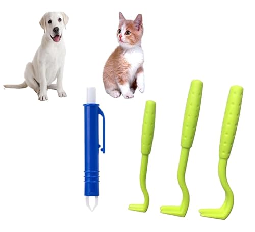 Zeckenentferner Werkzeug Zeckenentferner für Hunde Katzen Haustiere, 4 Stück Einfach und Schmerzlos Zeckenentfernungswerkzeug, 3 Zeckenhaken und 1 Zeckenpinzette Zeckenentferner Werkzeug Zeckenentferner für Hunde Katzen Haustiere, 4 Stück Einfach und Schmerzlos Zeckenentfernungswerkzeug, 3 Zeckenhaken und 1 Zeckenpinzette von Generisch