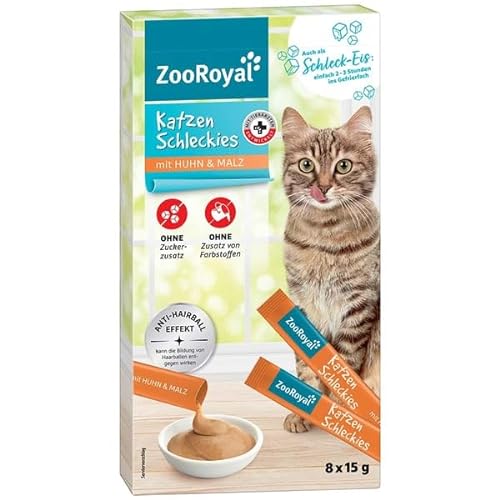 ZooRoyal Katzenschleckies mit Huhn und Malz 5pcsx8stuckx15g(40beutel*15g) von Generisch