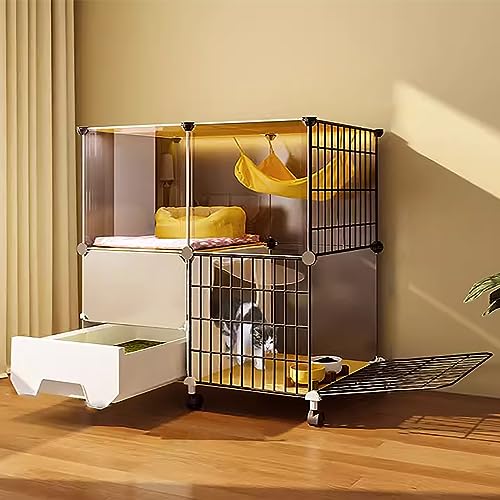 Zusammenklappbarer Katzenkäfig Indoor – Großer Metalldraht-Zwinger, einfach zu montierendes Haustiergehege mit freistehender Katzentoilette, idealer Übungsraum für 1-2 Katzen Zusammenklappbarer Katzenkäfig Indoor – Großer Metalldraht-Zwinger, einfach zu montierendes Haustiergehege mit freistehender Katzentoilette, idealer Übungsraum für 1-2 Katzen von Generisch