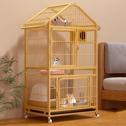 Zusammenklappbarer Katzenkäfig mit Universalrad und Isomatte, Indoor DIY Gehege für mehrere Katzen, Abnehmbarer Metalldraht Laufstall Zusammenklappbarer Katzenkäfig mit Universalrad und Isomatte, Indoor DIY Gehege für mehrere Katzen, Abnehmbarer Metalldraht Laufstall von Generisch