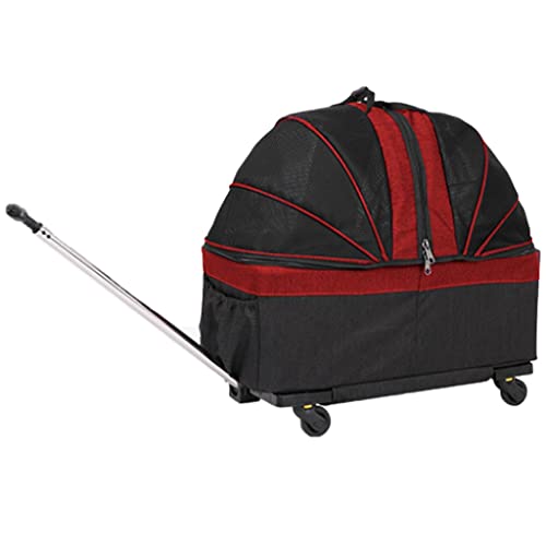 Zusammenklappbarer Katzenrucksack mit abnehmbaren Rädern, atmungsaktives Netz-Design für bequeme Haustierreisen, einfach zu handhaben, geräumige Tragetasche Zusammenklappbarer Katzenrucksack mit abnehmbaren Rädern, atmungsaktives Netz-Design für bequeme Haustierreisen, einfach zu handhaben, geräumige Tragetasche von Generisch