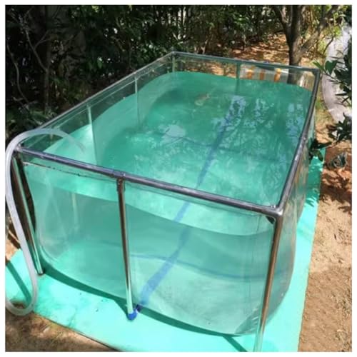 Zusammenklappbarer PVC-Teichtank – oberirdisches klares Aquarium mit Sichtfenster und Ablassventil für Koi, Schildkröten, Fischzucht, Gärten, einfache Montage Zusammenklappbarer PVC-Teichtank – oberirdisches klares Aquarium mit Sichtfenster und Ablassventil für Koi, Schildkröten, Fischzucht, Gärten, einfache Montage von Generisch